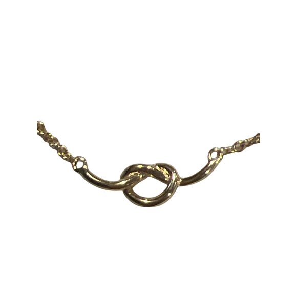 Vintage Gold Tone Knot Pendant Necklace Dainty Lobster Clasp 18" Layer Estate - Picture 2 of 4